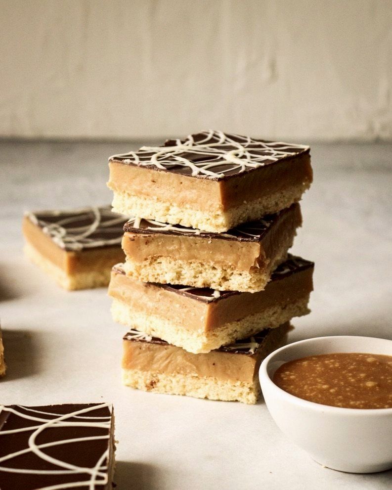 Stacked millionaire's shortbread